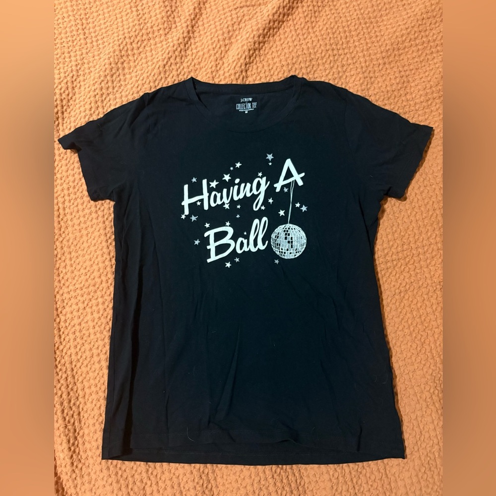 J. Crew Black “Having A Ball” Collector Tee - Size M